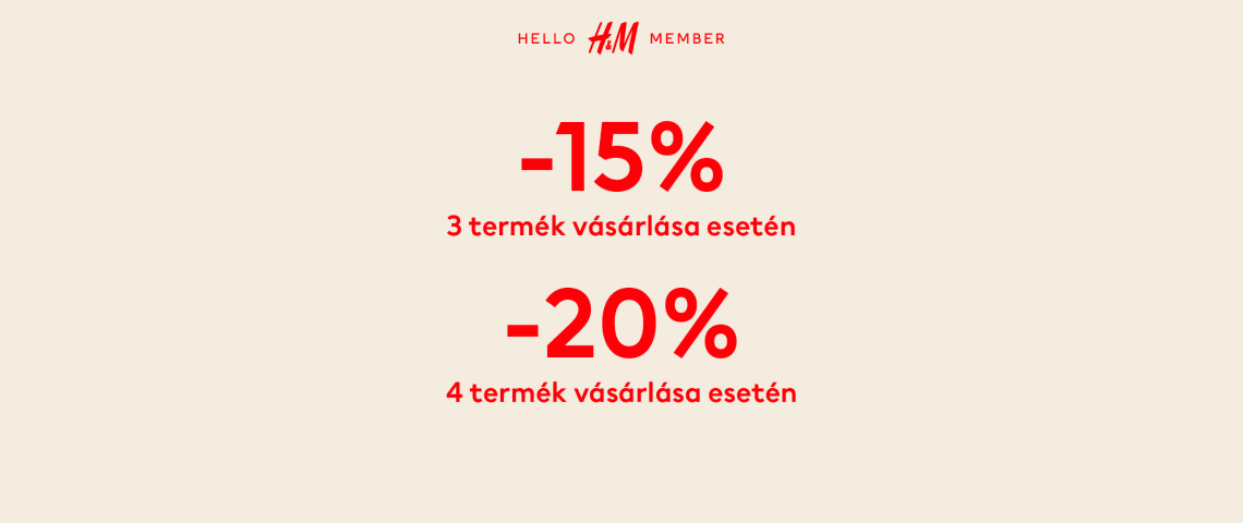 H&M ➤ Vásárolj akár 20% kedvezménnyel!